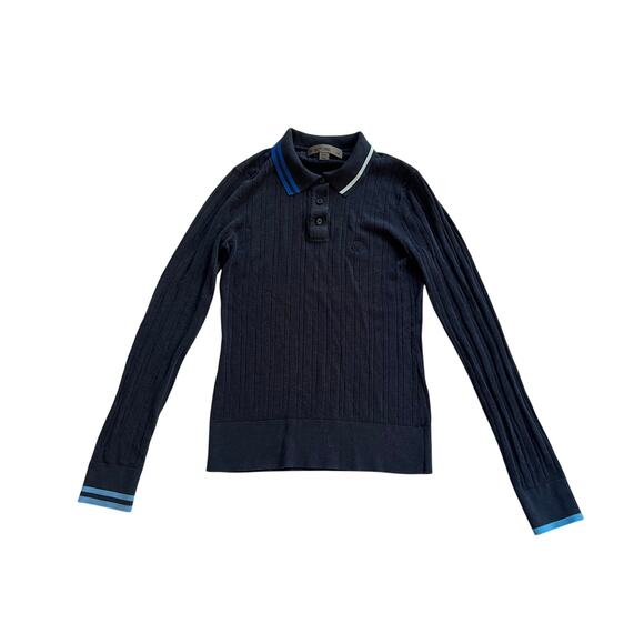 G/Fore Blue Ribbed Performance Golf Long Sleeve Womens Size XS Old Money Preppy - Picture 1 of 15